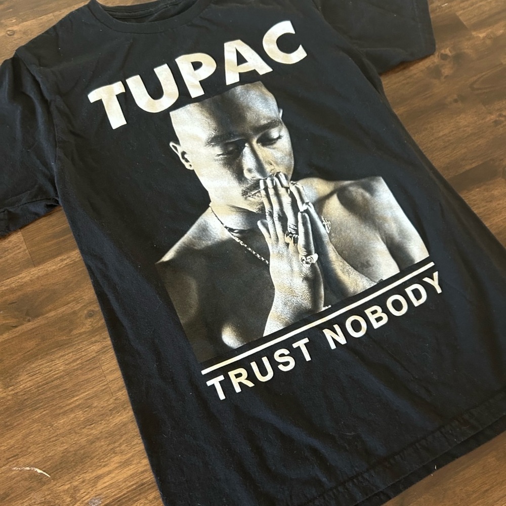 Tupac Trust Nobody Black Graphic Tee send offers!